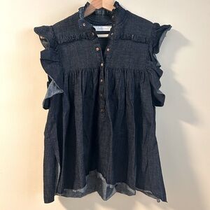 See By Chloe smocked denim top